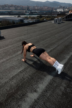 woman doing a push-up