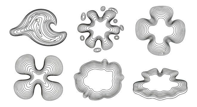 Cookie Cutters, Metallic, 6 Pieces, Baking, Kitchen, Shapes, Vector Icons