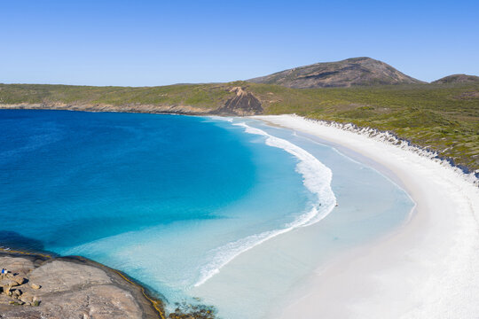 Aerial views over Hellfire Bay Esperance Western Australia