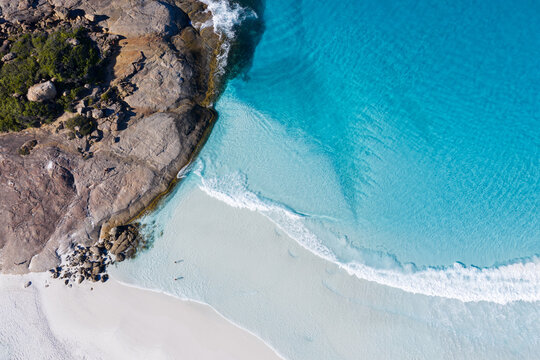 Aerial views over Hellfire Bay Esperance Western Australia