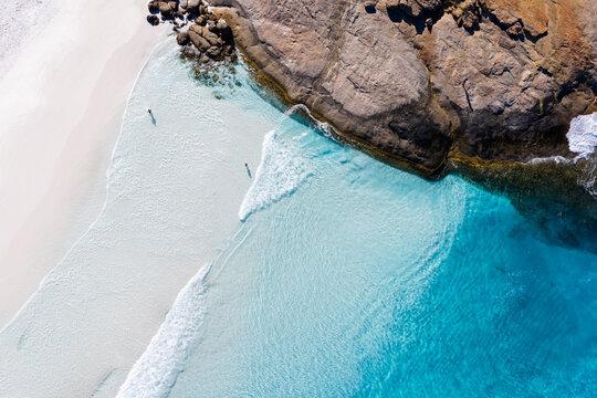 Aerial views over Hellfire Bay Esperance Western Australia