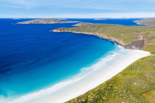 Aerial views over Hellfire Bay Esperance Western Australia