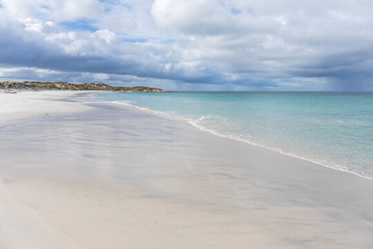 White sandy beach at Carrow Wells. Eyre Peninsula. South Australia.