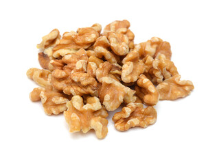Fototapeta premium Stack Walnuts on white background