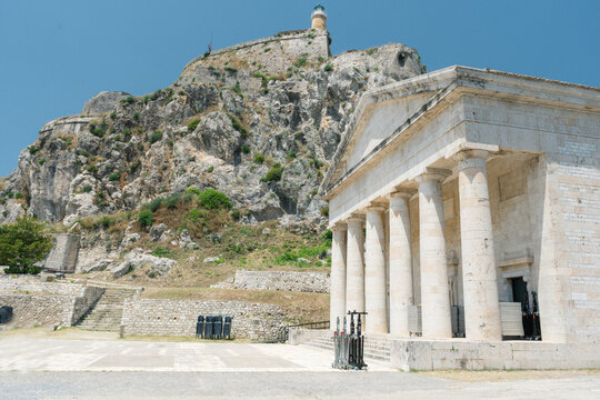 Lighthouse and Neoclassical Building at Corfu Old Fortress