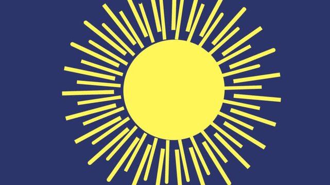 Abstract yellow sun circle rotating from left to right smooth motion bright energy loop seamless 4k background animation glowing radial sunlight element modern design video