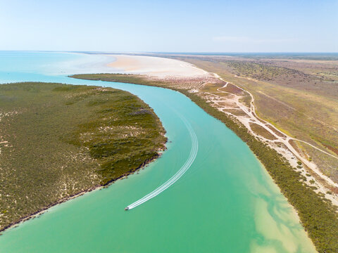 Fishing boats on Pardoo Creek. Port Hedland. Western Australia.