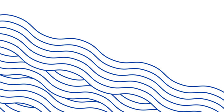 Blue water wave line pattern background. Vector illustration. Japanese style concept.