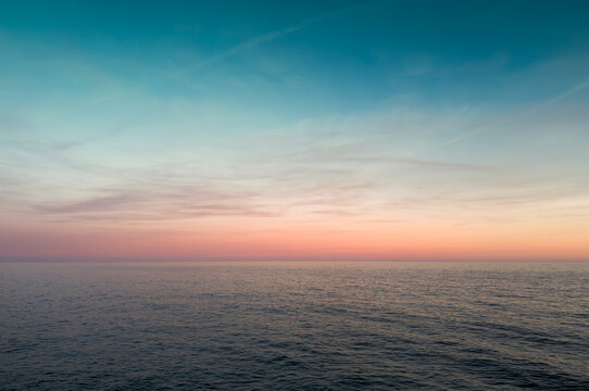 Twilight Gradient Over Calm Open Sea