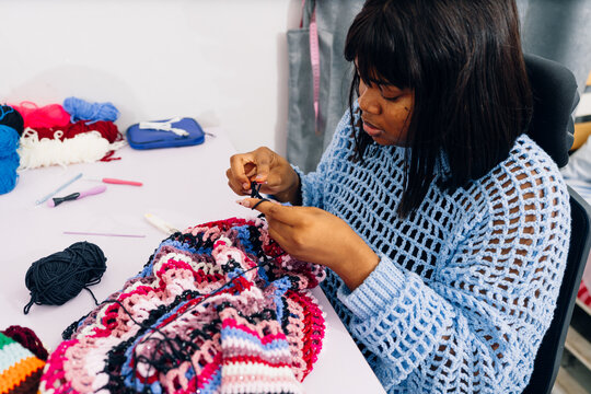 Young Female Crotchet Artist.
