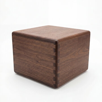 Premium wooden plyometric exercise box product shot with matte finish on clean white background isolated