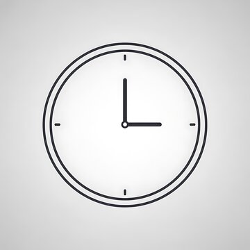 minimalist wall clock showing 12 o'clock on white background