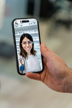 Video Call Showing Customer In Glasses