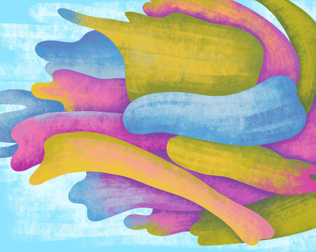 Colorful abstract shapes blend in a creative design 