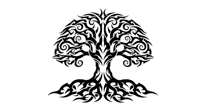 Tree with roots and branches.