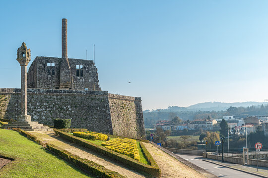 View at the ruins of Paco dos Condes in Barcelos. The building was destroyed by an earthquake in 1755 and is now an open-air museum.