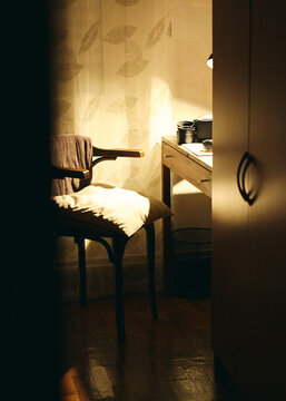 A chair in a studio