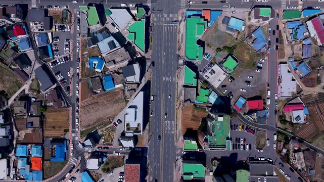 Aerial Drone Footage of Peaceful Ocheon Port and Chungcheong Suyeongseong Fortress, Boryeong, South Korea