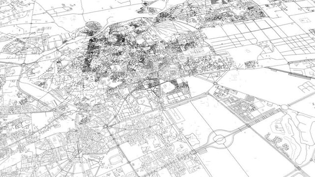 3D looped animation of city - Marrakesh Morocco