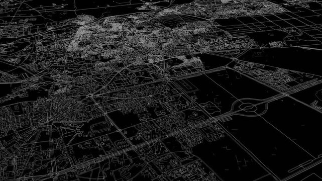 3D looped animation of city - Marrakesh Morocco