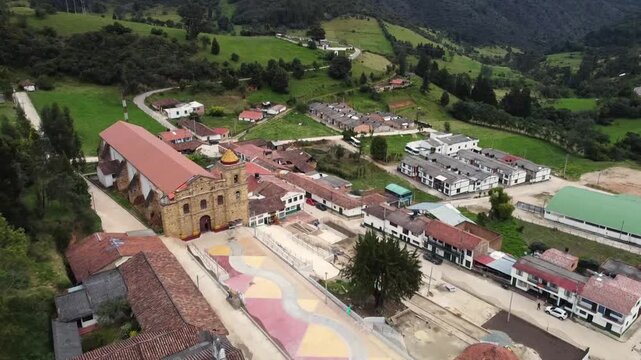 Tutaz&aacute;, Boyaca - Colombia. February 27, 2026. Aerial view with drone, Municipality with 2,193 inhabitants.