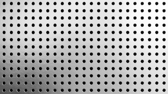 Perforated Metal Texture with Round Holes &ndash; Industrial Steel Background