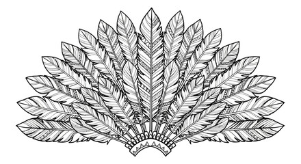 Detailed illustration of feather headdress. © Haroh