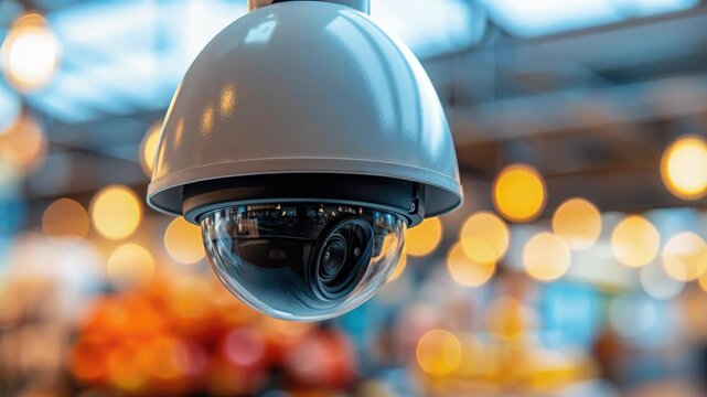 Security Surveillance: A detailed shot of a security camera captures a sense of vigilance and monitoring, the lens poised to observe and protect. Its presence embodies safety, control.