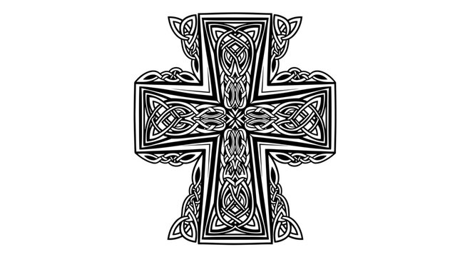 Celtic Cross Design Religious Symbol.