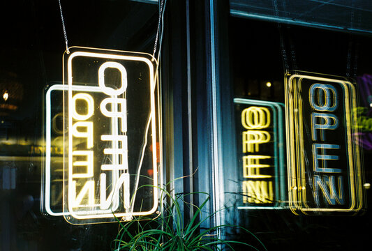 Open Sign at Restaurant 