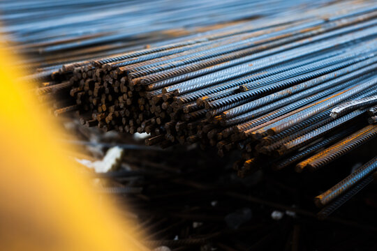 Stacked Steel Rebar Bars