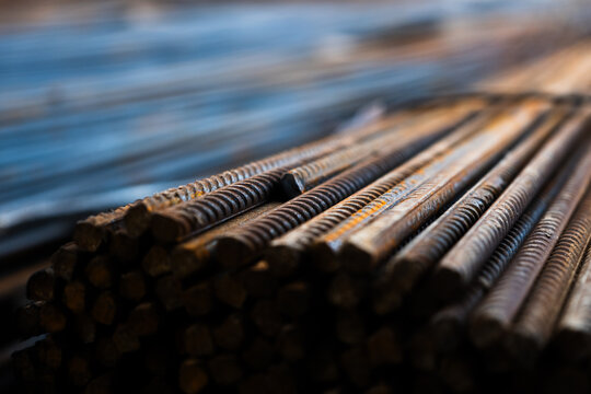 Stacked Steel Reinforcement Bars