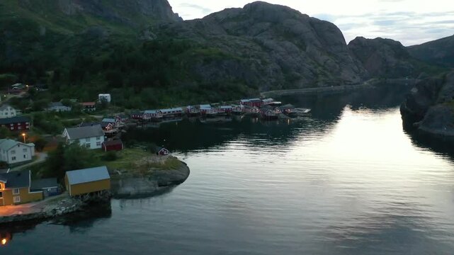 Aerial drone footage vast open plateau tundra lofoten norway