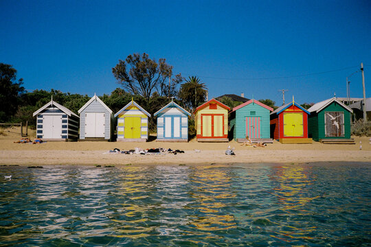 Bathing Boxed on Brighton beach in Melbourne 