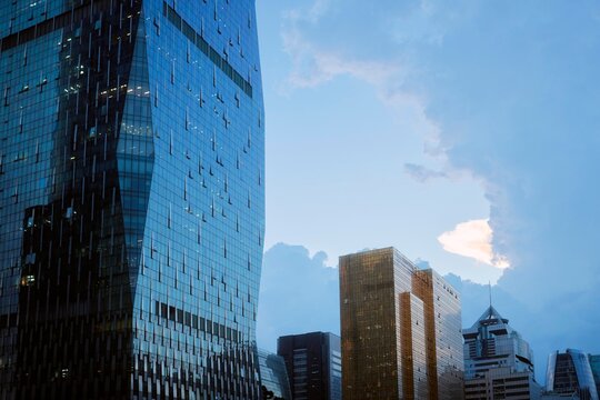 Guangzhou Skyline With Buildings and Cloudy Sky in the Evening
