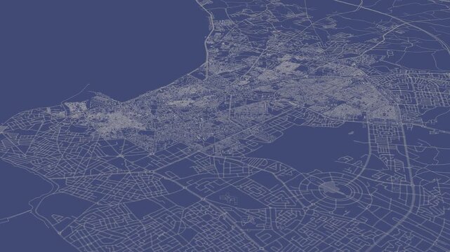 3D looped animation of city - El Jadida Morocco