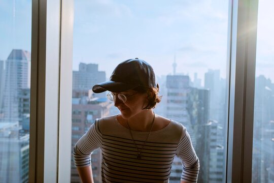 Exploring Shanghai From a High-Rise Building in Good Weather