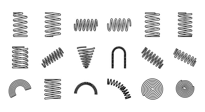 collection of various spring types wire coils and metal springs