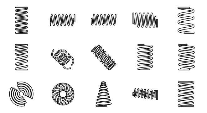 collection of different types of spring coils mechanical springs and wire forms