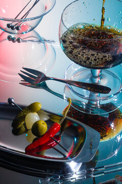 Cola Pour with Garnishes