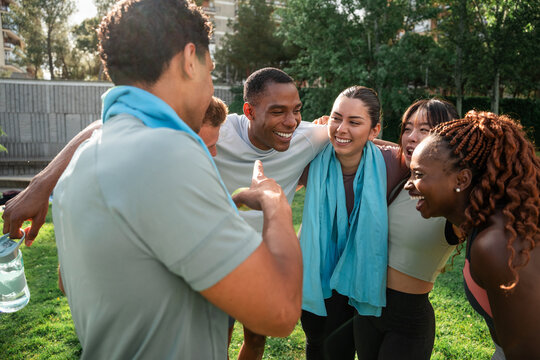 Diverse group enjoying outdoor gathering