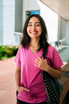 Healthcare professional portrait outdoors