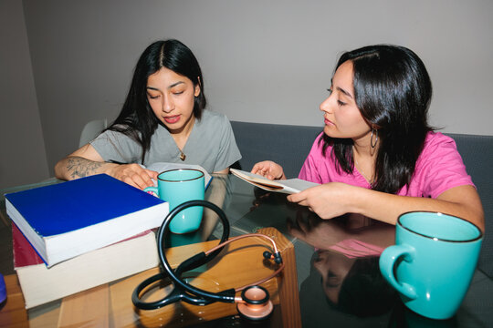 Medical Students Studying Together at Home