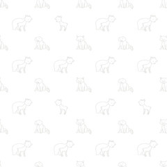 Fototapeta premium Seamless Pattern of Cute Hand Drawn Sketchy Fox Characters.