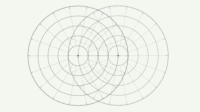 Rotating Dual Layered Circles Visual Effect Abstract Geometry Design