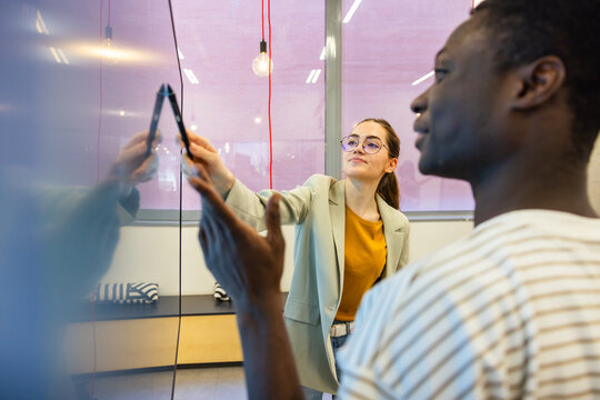 Collaborative brainstorming session in modern office