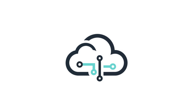 Cloud Computing Technology Icon Digital Network Connection.