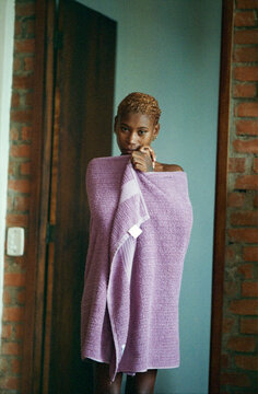 Wrapped in Purple Towel