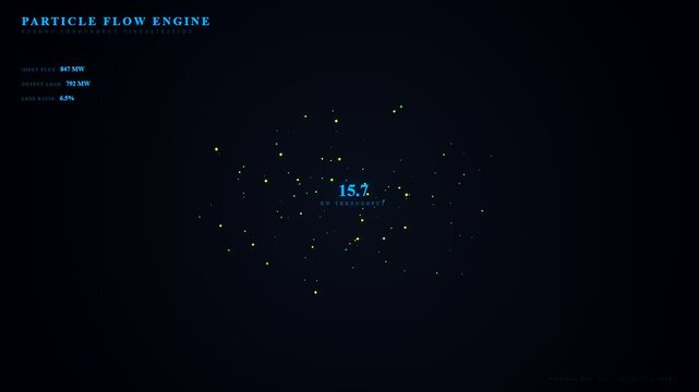 An intricate Energy Consumption Dashboard visualizing the dynamic flow of luminous particles across a deep void to represent complex systemic power distribution and futuristic data analytics