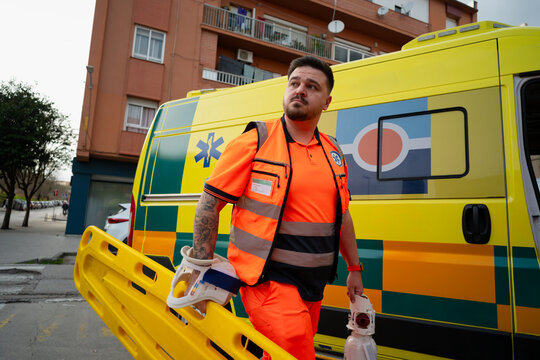 Paramedic Carrying Rescue Equipment